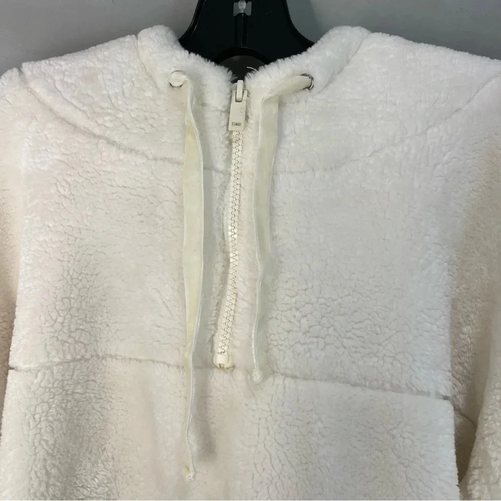 UGG AUSTRALIA KAILANI SHERPA HOODIE  PULLOVER CREAM SIZE M - Picture 6 of 14